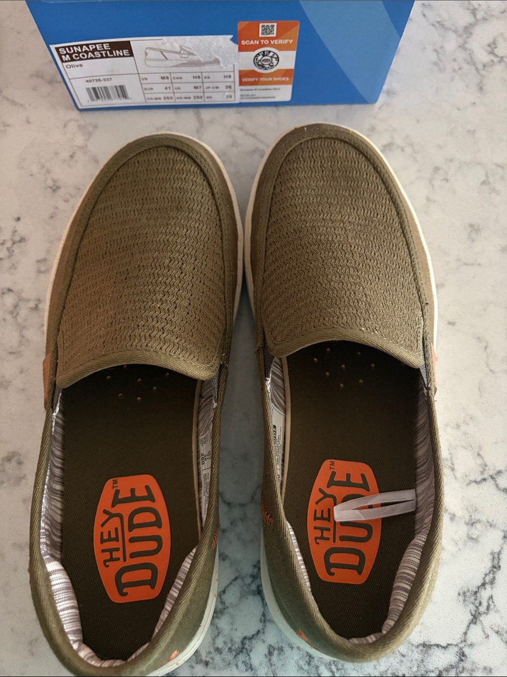 Hey Dude Sunapee Slip-Ons in Olive Brown